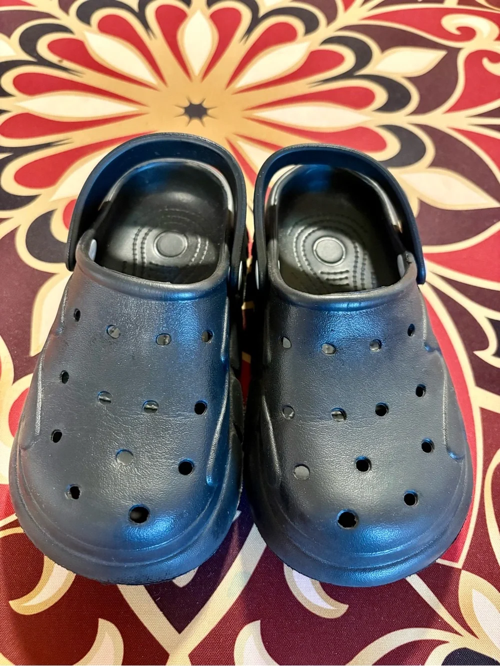 Kids Navy Blue Slip-On Clog Shoes